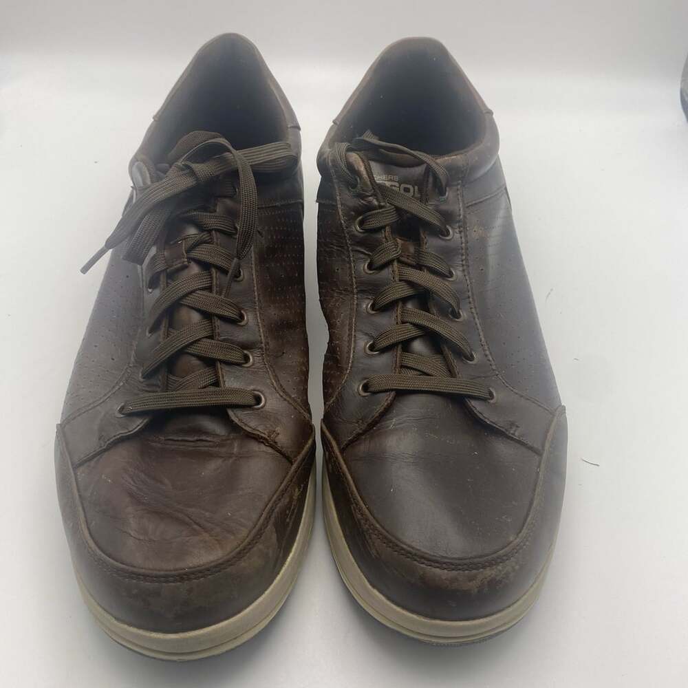 Skechers Go Golf Shoes Size 14 Choc Brown Leather 54514 (G1027)